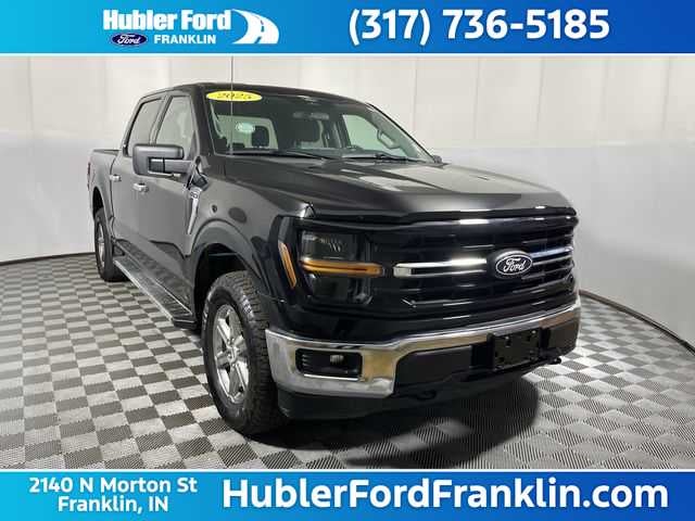 2025 Ford F-150 XLT in Agate Black — front three-quarter view