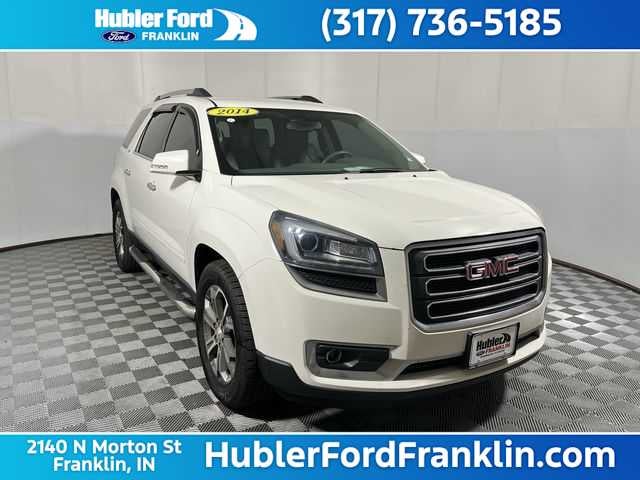 2014 GMC Acadia SLT in Summit White — front three-quarter view