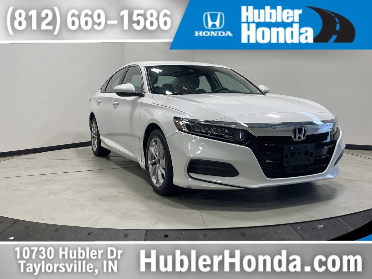 2019 Honda Accord Sedan LX 1.5T in Platinum White Pearl — front three-quarter view