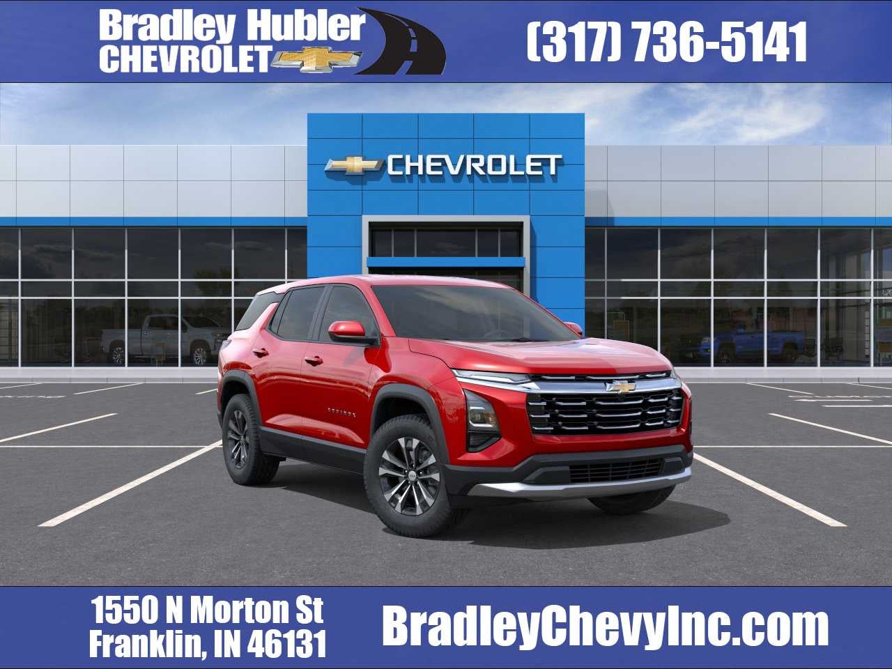 2027 Chevrolet Equinox FWD LT in Radiant Red Tintcoat — front three-quarter view
