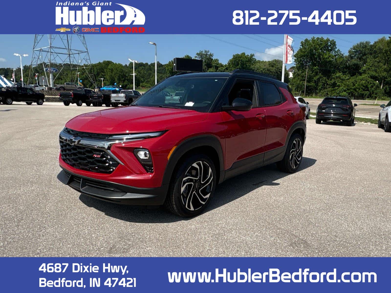 2026 Chevrolet Trailblazer RS in Apex Red — front three-quarter view