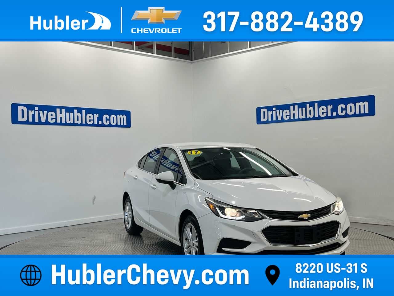 2017 Chevrolet Cruze LT in Summit White — front three-quarter view