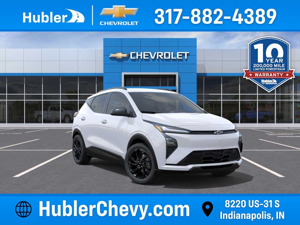 2027 Chevrolet Bolt RS in Summit White — front three-quarter view
