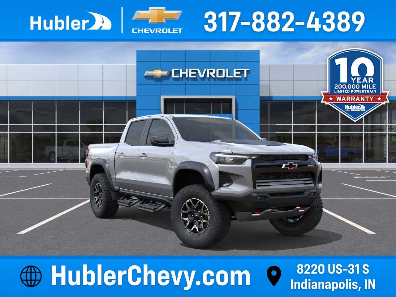 2026 Chevrolet Colorado ZR2 in Sterling Gray Metallic — front three-quarter view