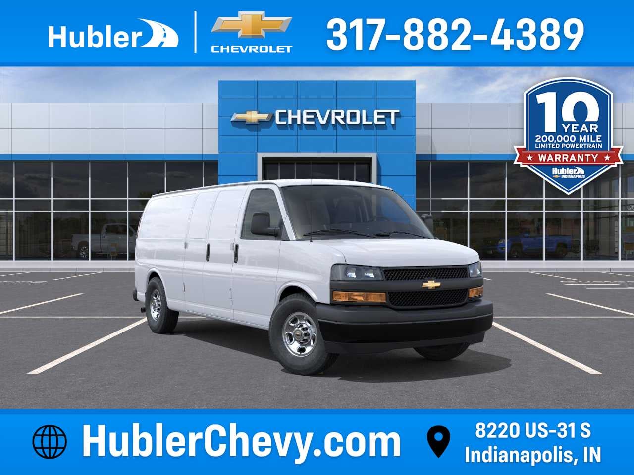 2026 Chevrolet Express Cargo WT in Summit White — front three-quarter view