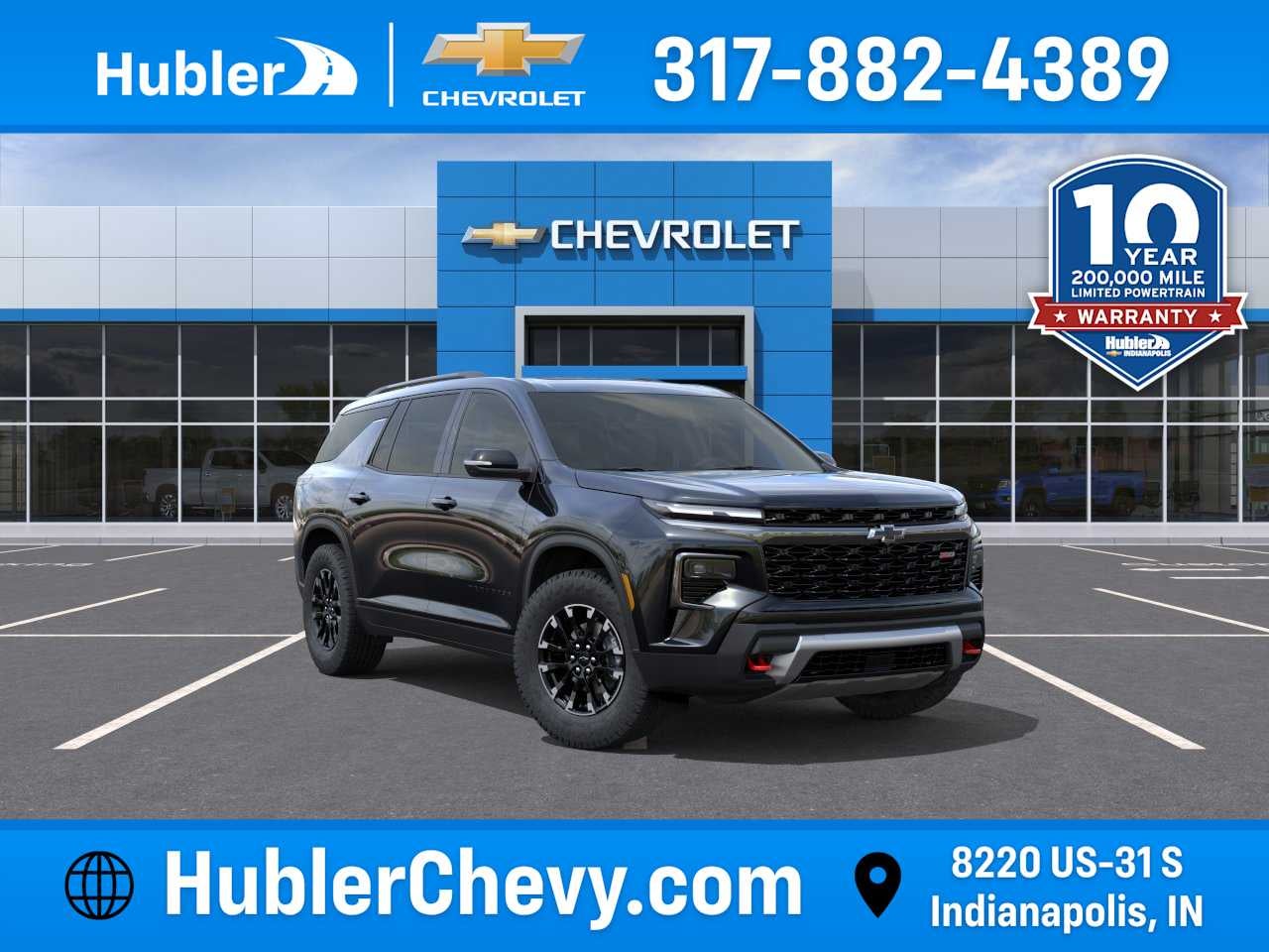 2026 Chevrolet Traverse Z71 in Mosaic Black Metallic — front three-quarter view