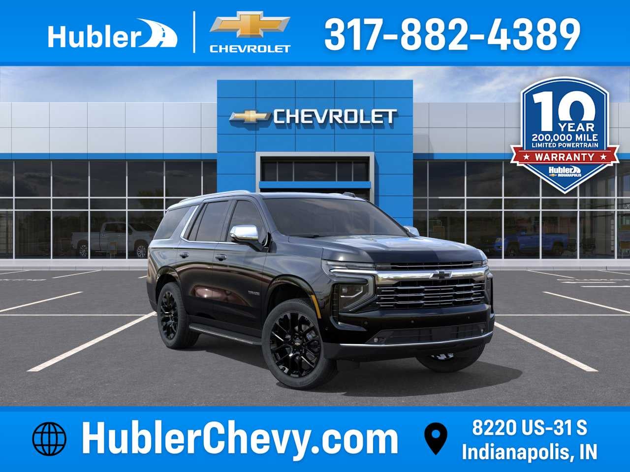 2026 Chevrolet Tahoe Premier in Black — front three-quarter view