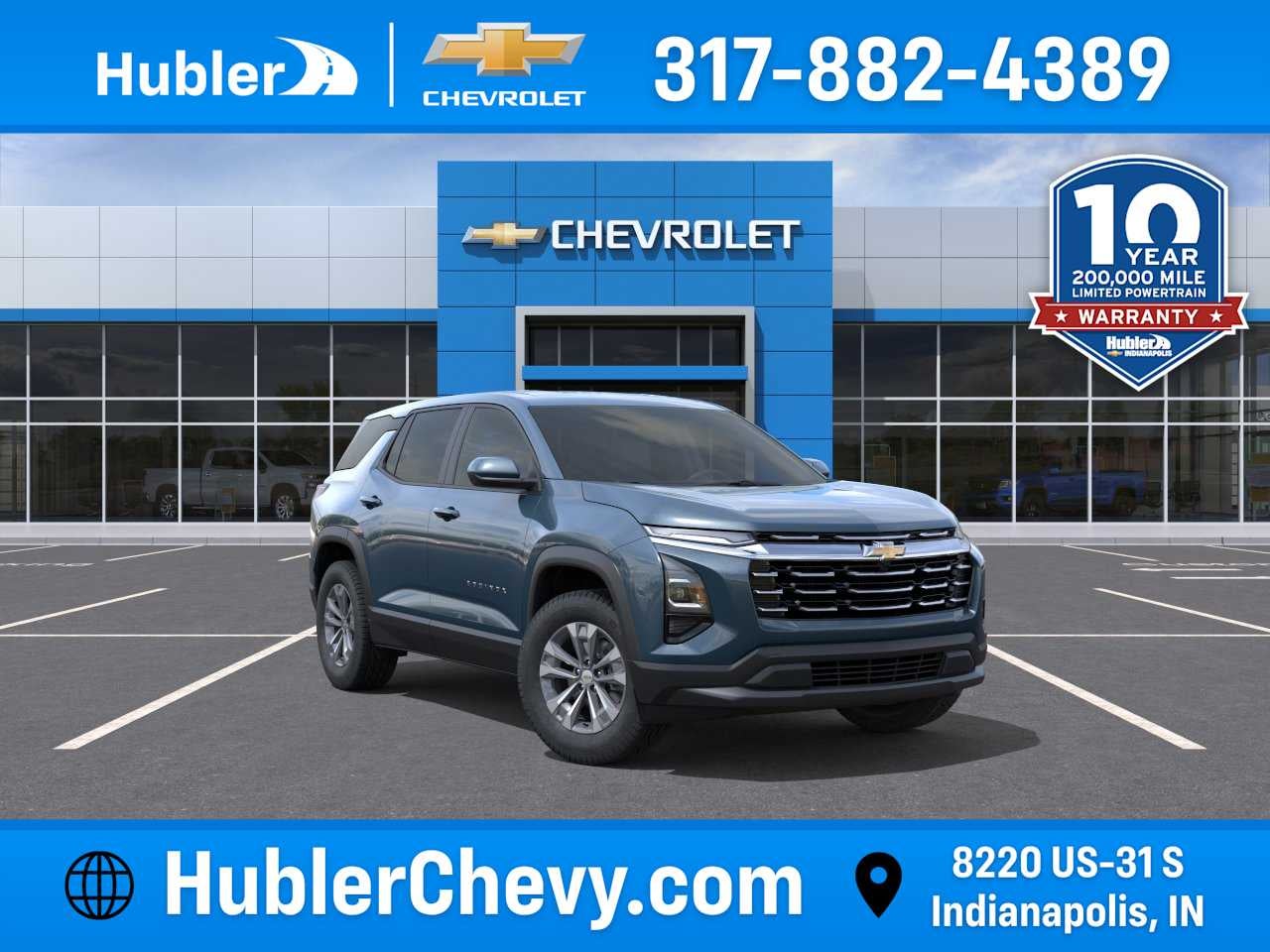 2026 Chevrolet Equinox LT in Lakeshore Blue Metallic — front three-quarter view