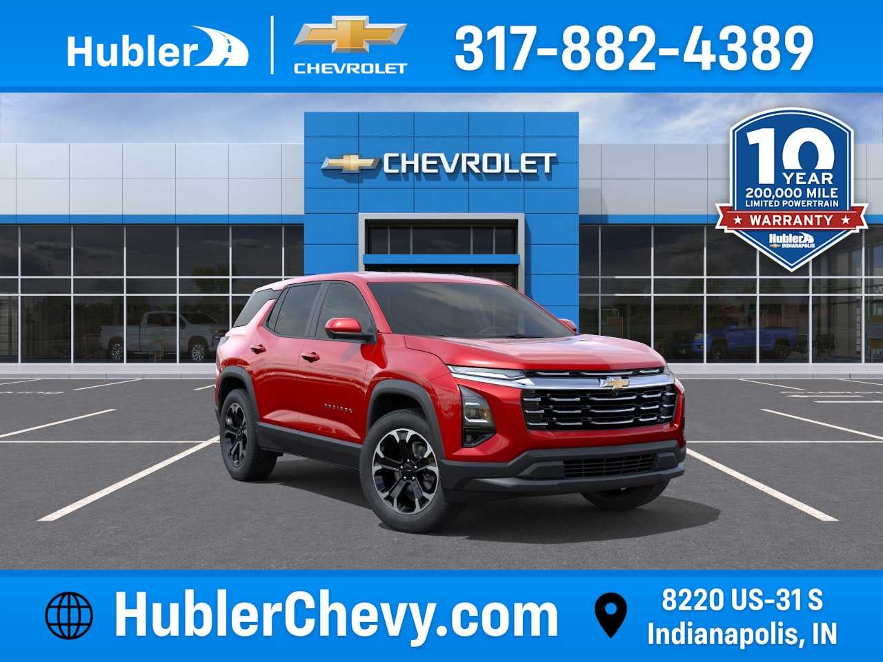 2026 Chevrolet Equinox LT in Radiant Red Tintcoat — front three-quarter view