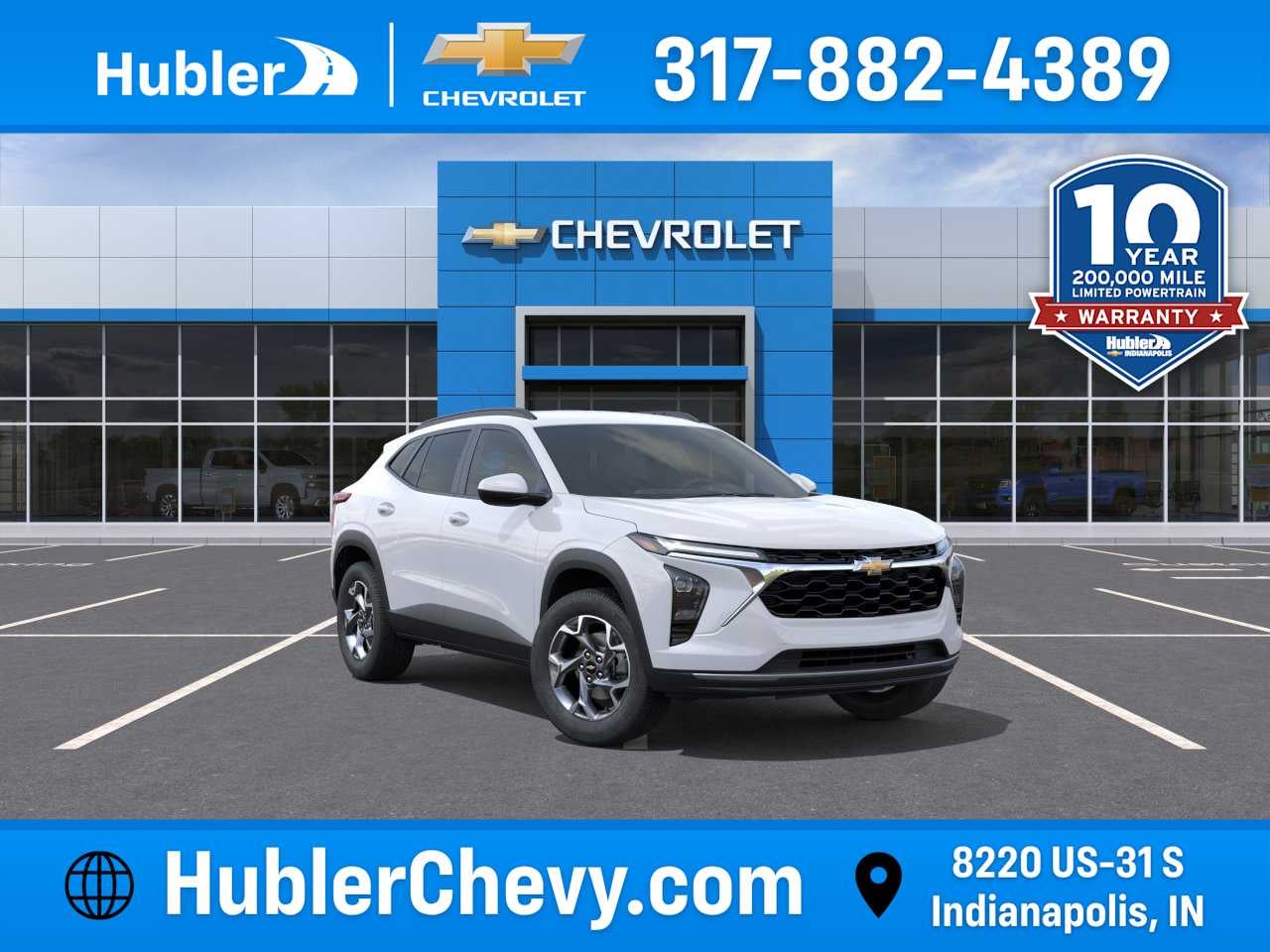 2026 Chevrolet Trax LT in Summit White — front three-quarter view