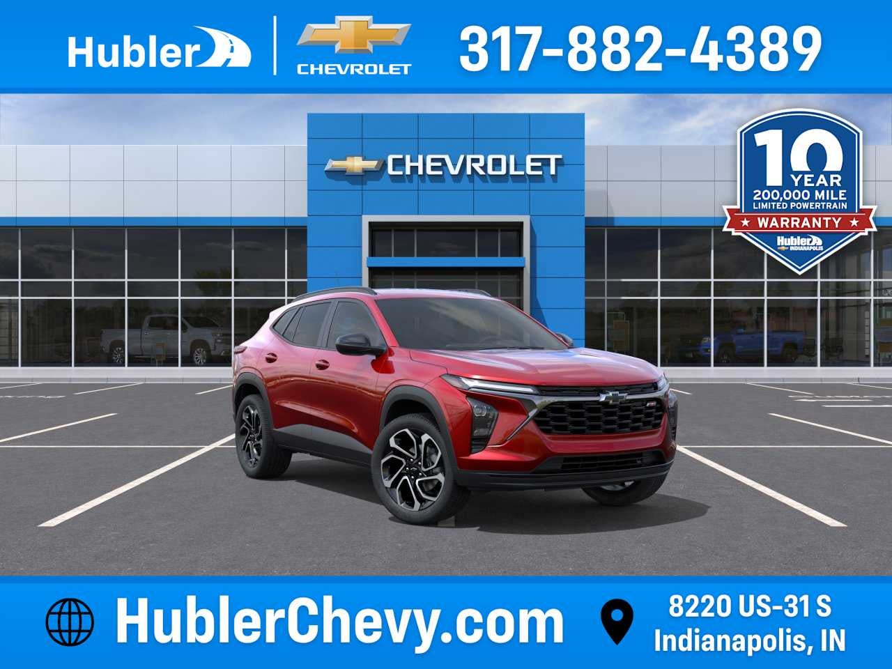 2026 Chevrolet Trax 2RS in Apex Red — front three-quarter view