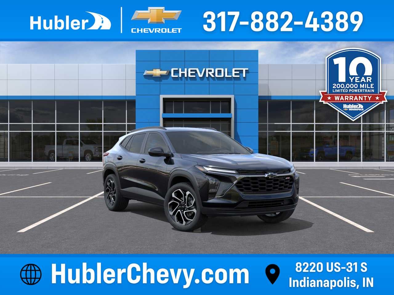 2026 Chevrolet Trax 2RS in Mosaic Black Metallic — front three-quarter view