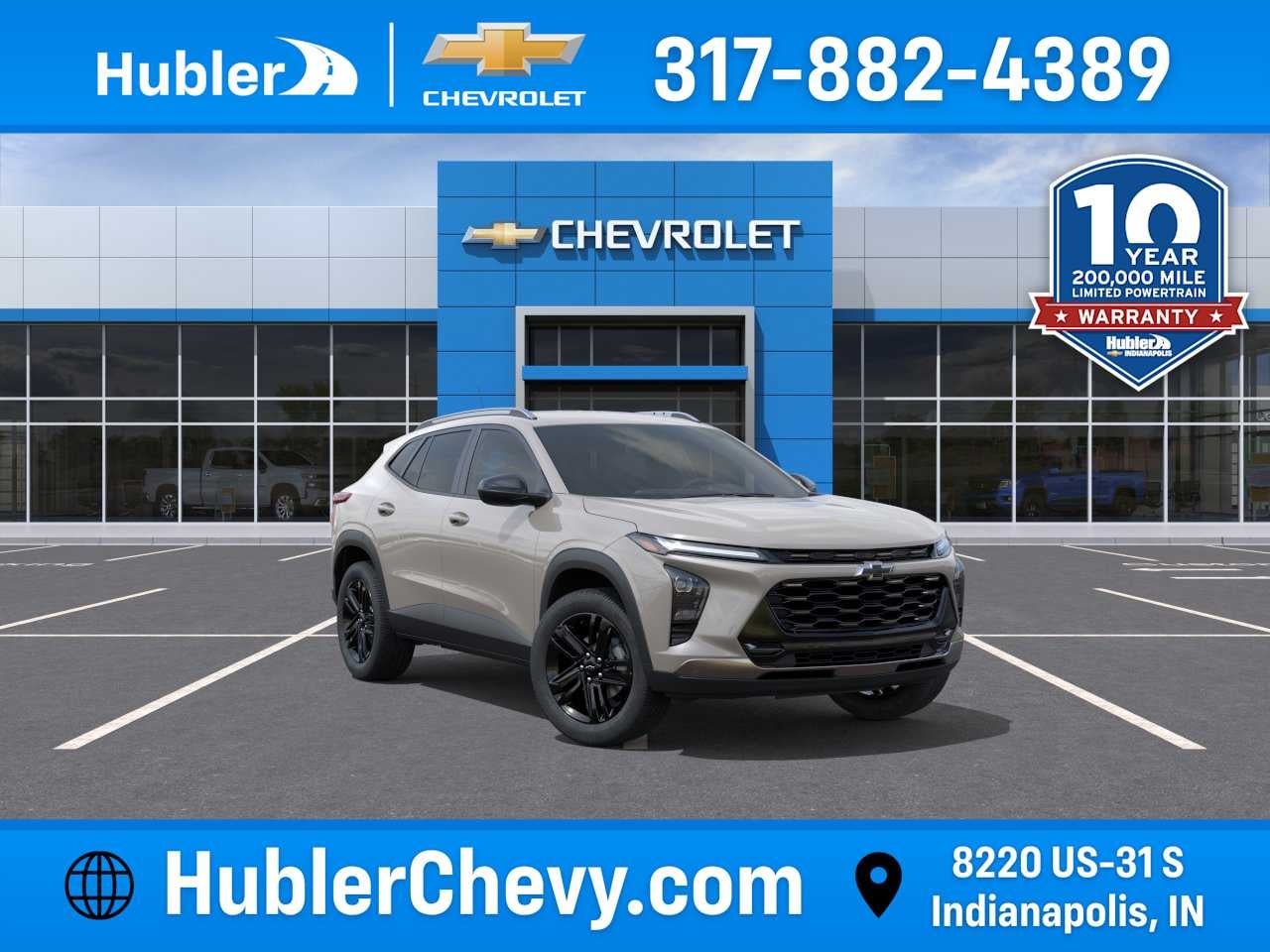2026 Chevrolet Trax ACTIV in White Sands — front three-quarter view