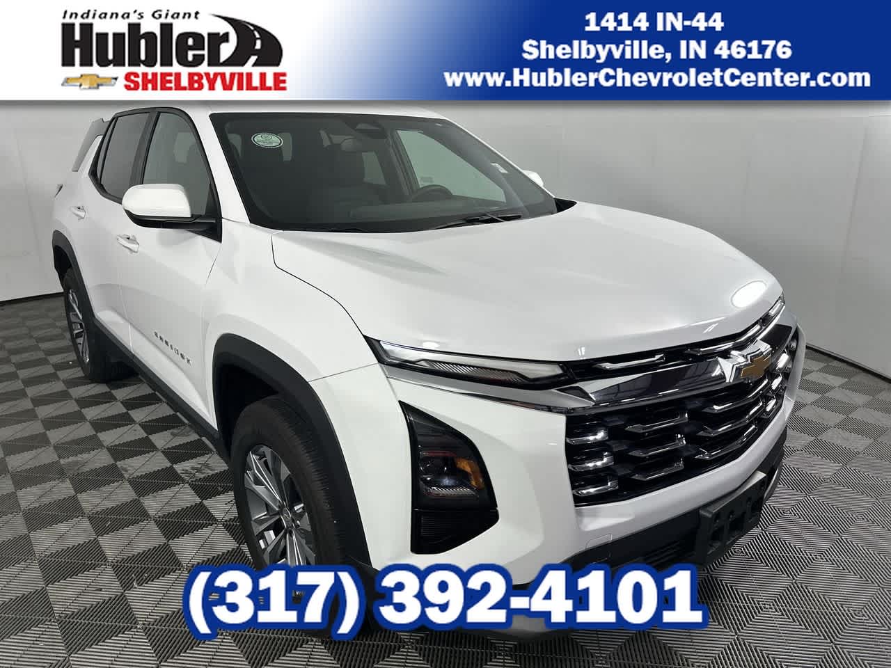 2025 Chevrolet Equinox LT in Summit White — front three-quarter view