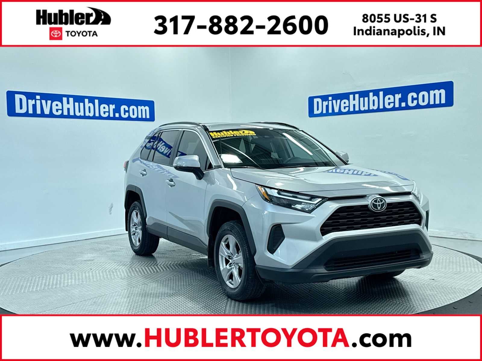 2025 Toyota RAV4 XLE in Silver Sky Metallic — front three-quarter view