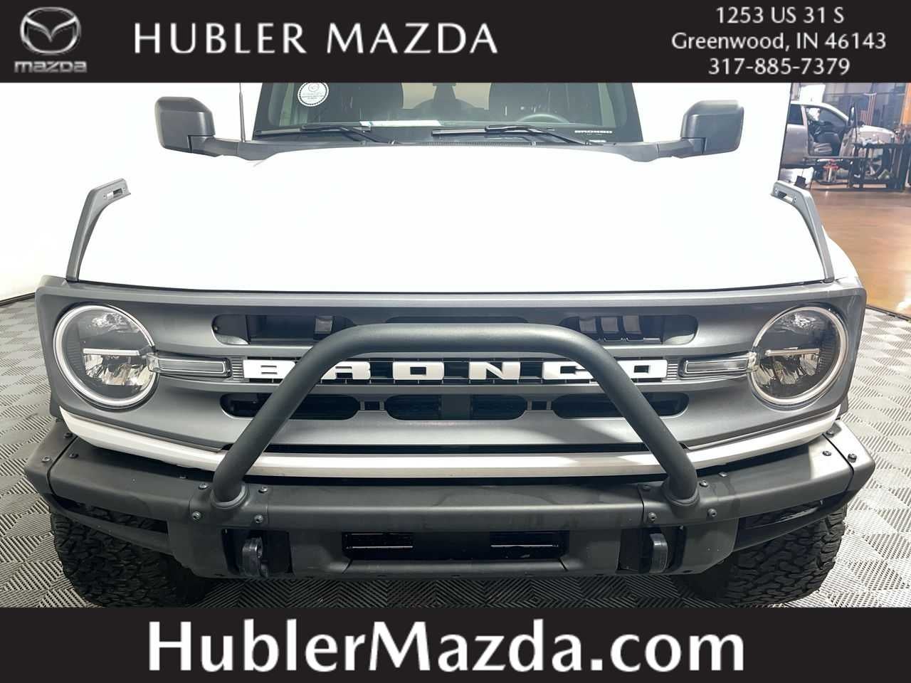 2023 Ford Bronco Big Bend in Oxford White — front three-quarter view