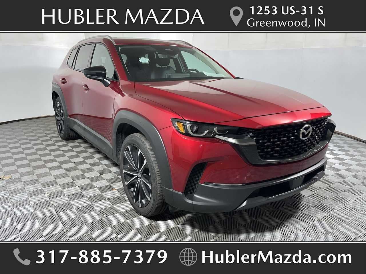 2025 Mazda Mazda CX-50 2.5 S Premium Plus Package in Soul Red Crystal Metallic — front three-quarter view