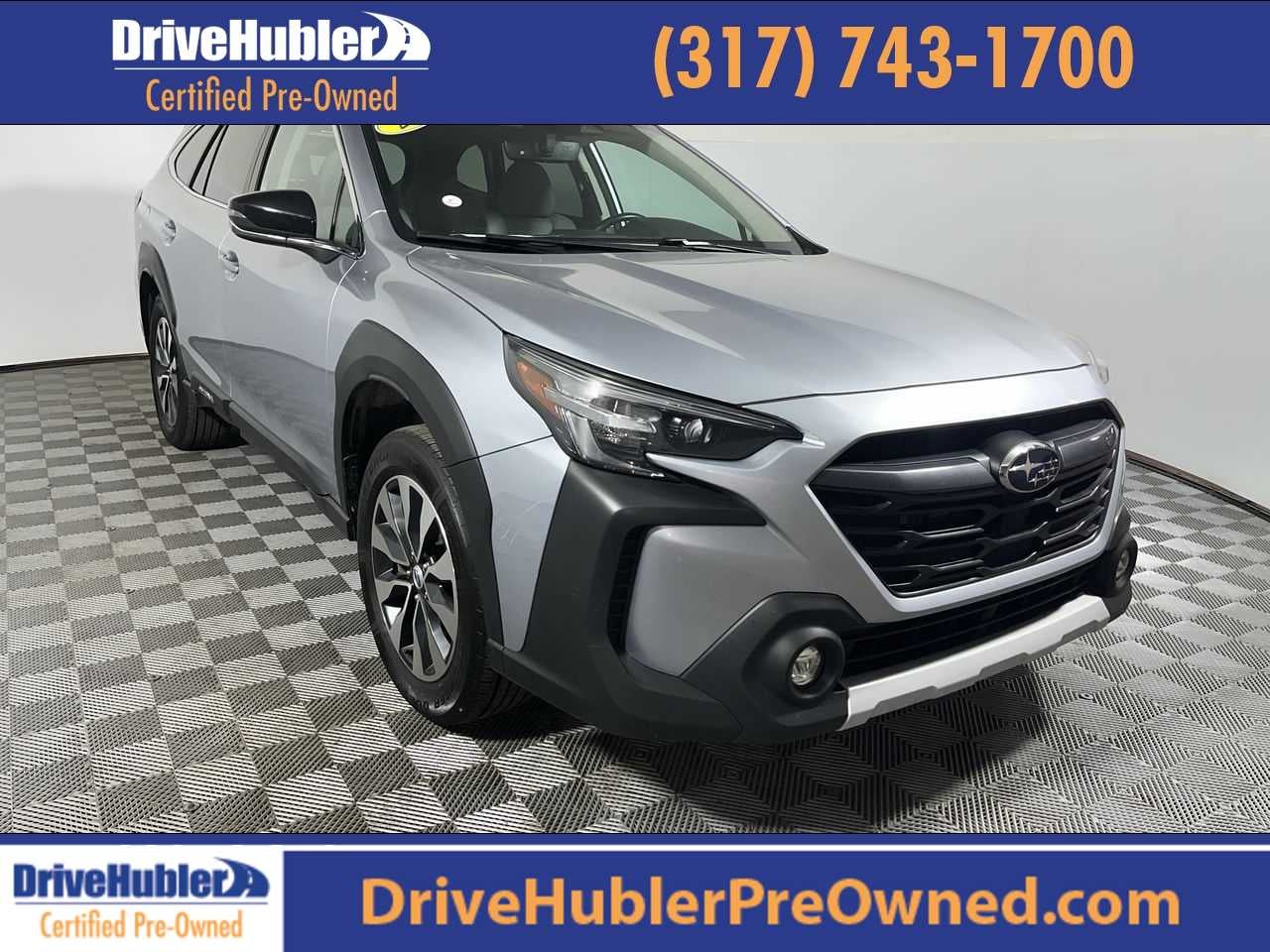 2024 Subaru Outback Limited in Ice Silver Metallic — front three-quarter view
