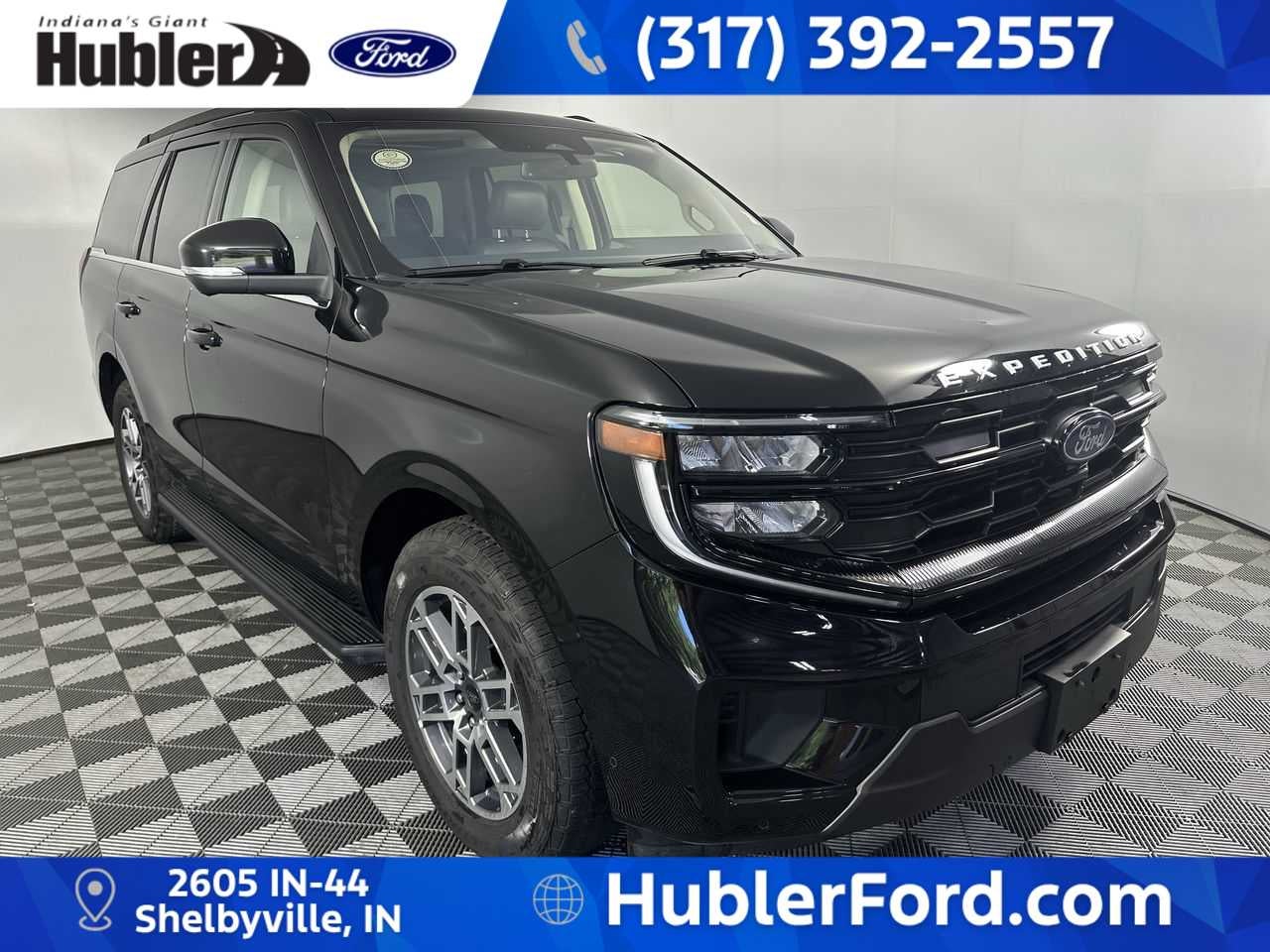 2025 Ford Expedition Active in Agate Black Metallic — front three-quarter view